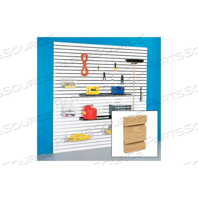 OEM#: 4HX8OAK-ALUM48 X 96 SLATWALL PANEL - OAK ЛАМИНАТ, С АЛЮМИНИЕВЫМИ ВСТАВКАМИ - PKG QTY 4 от Holland Panel Products
