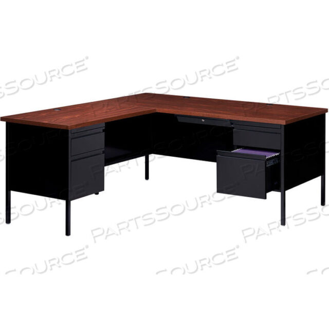 OEM#: 20108СТАЛЬНОЙ СТОЛ - Г-ОБРАЗНАЯ ФОРМА С ЛЕВОЙ ВОЗВРАТНОЙ СТОЛОМ - 66 X 72 - ЧЕРНЫЙ/ОРЕХОВЫЙ - СЕРИЯ HL10000 от Hirsh