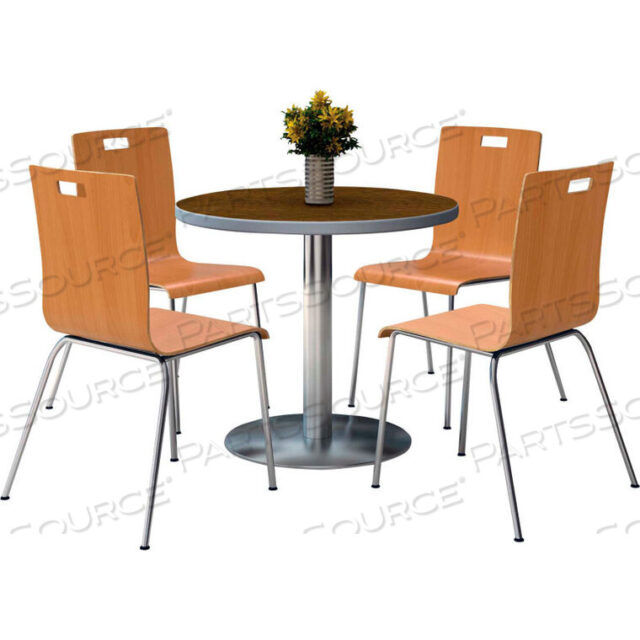 OEM#: T36RD-B1922SL-WL-9222CH-NA36 КРУГЛЫЙ ОБЕДЕННЫЙ СТОЛ И КОМПЛЕКТ ИЗ 4 СТУЛЬЕВ - СТОЛЕШНИЦА ИЗ ОРЕХА С НАТУРАЛЬНЫМИ СТУЛЬЯМИ от KFI