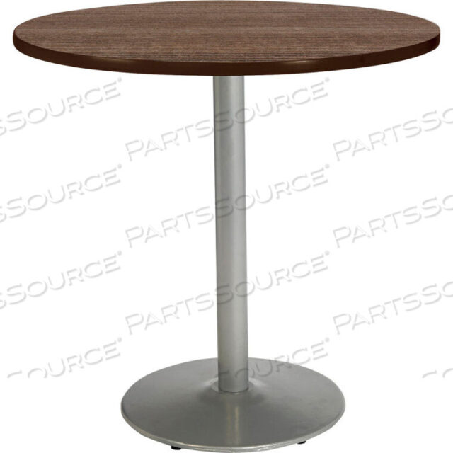 OEM#: T42RD-B1922-SL-7960K-3142 X 36H КРУГЛЫЙ СТОЛ НА ПЬЕДЕСТАЛЕ ВЫСОТОЙ СТОЛЕШНИЦЫ - СТОЛЕШНИЦА ИЗ ТИКА STUDIO - КРУГЛОЕ СЕРЕБРЯНОЕ ОСНОВАНИЕ от KFI