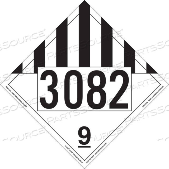 OEM#: ZRV19-82ПЛАКАТ С РАЗНЫМИ ОПАСНЫМИ ГРУЗАМИ, UN3082, ЖЕСТКИЙ ВИНИЛ, 25 ШТ./УПАКОВКА от Labelmaster