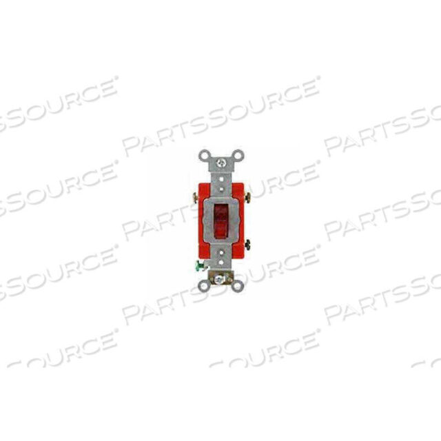 OEM#: 1221-PLR1221-PLR 20A, 120V, С ПОДСВЕТКОЙ, ОДНОПОЛЮСНЫЙ БЕСШУМНЫЙ ВЫКЛЮЧАТЕЛЬ ПЕРЕМЕННОГО ТОКА, КРАСНЫЙ от Leviton
