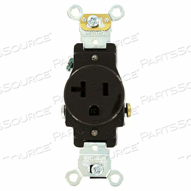 20A, 125V, SINGLE RECEPTACLE, SELF GROUNDING, BROWN - MIN QTY 24