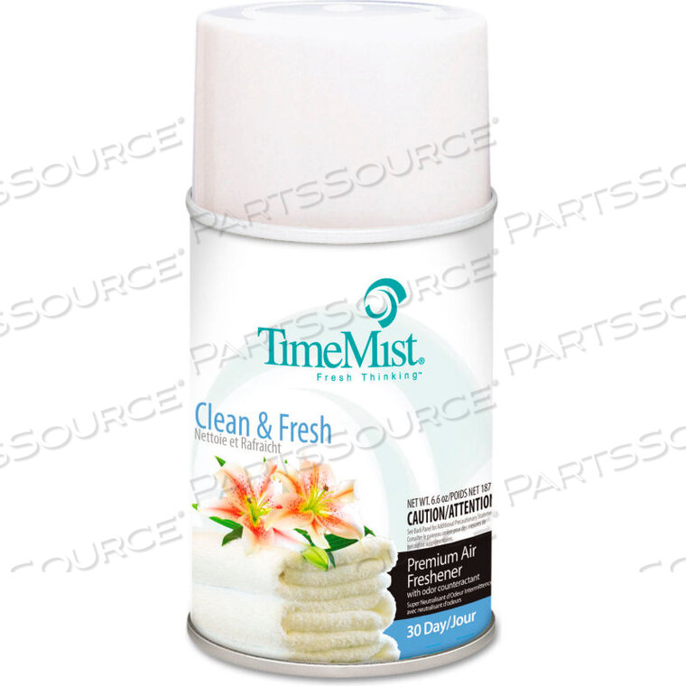 OEM#: WTB332502TMCACTMETERED AIR FRESHENER REFILLS CLEAN N FRESH, 6.6 OZ AEROSOL 12/CASE by TimeMist