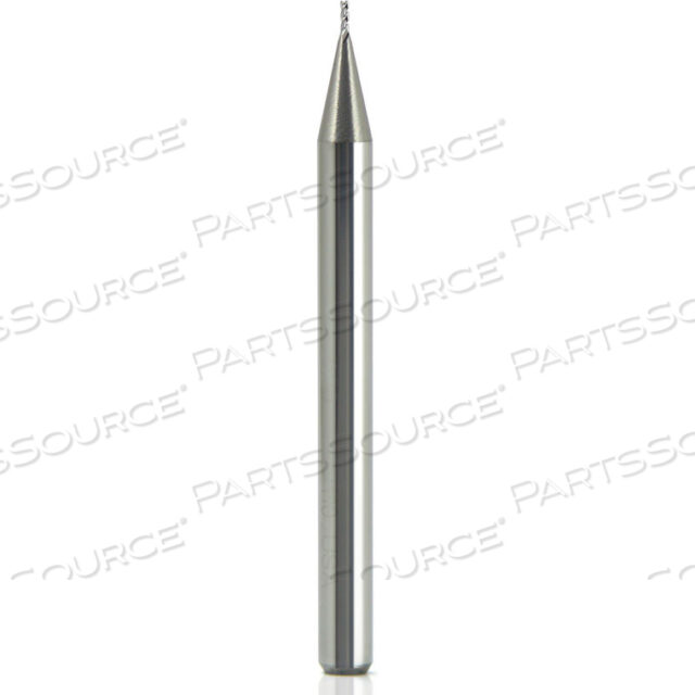 0.025 DIA., 1/8 SHANK, 0.075 LOC, 1-1/2 OAL, 4 FLUTE CARBIDE SQUARE SINGLE END MILL, UNCOATED