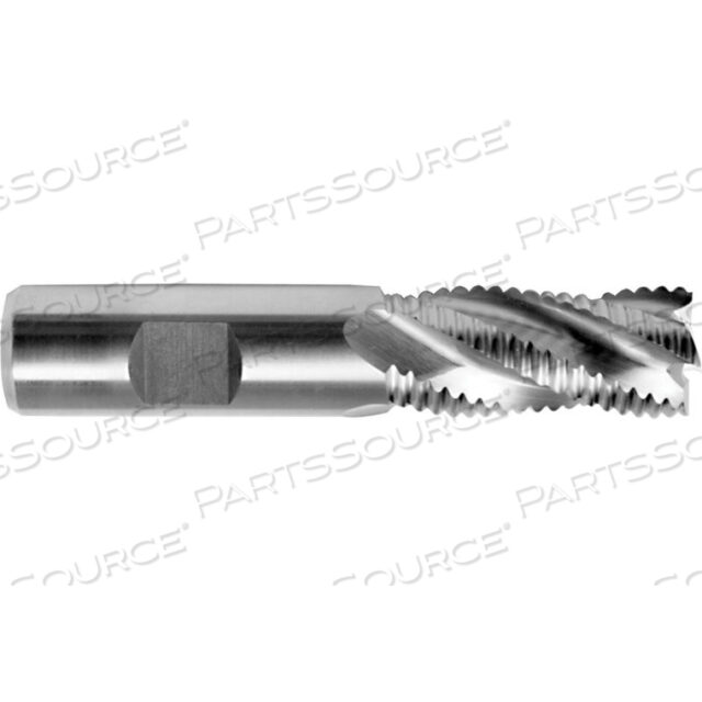 1-1/2 DIA., 4 LOC, 6-1/2 OAL, 6 FLUTE COBALT SINGLE END COARSE ROUGHING END MILL, TICN