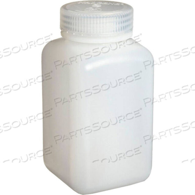 OEM#: 2114-0008NALGENE SQUARE WIDE-MOUTH HDPE BOTTLES WITH CLOSURE, 250ML, CASE OF 72 by Thermo Fisher Scientific (Asheville)