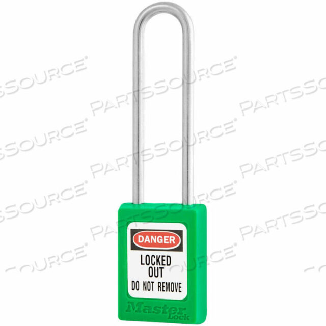 OEM#: S33LTGRNTHERMOPLASTIC ZENEX SNAP LOCK SAFETY PADLOCK, 1-3/8W X 3H, GREEN by Master Lock