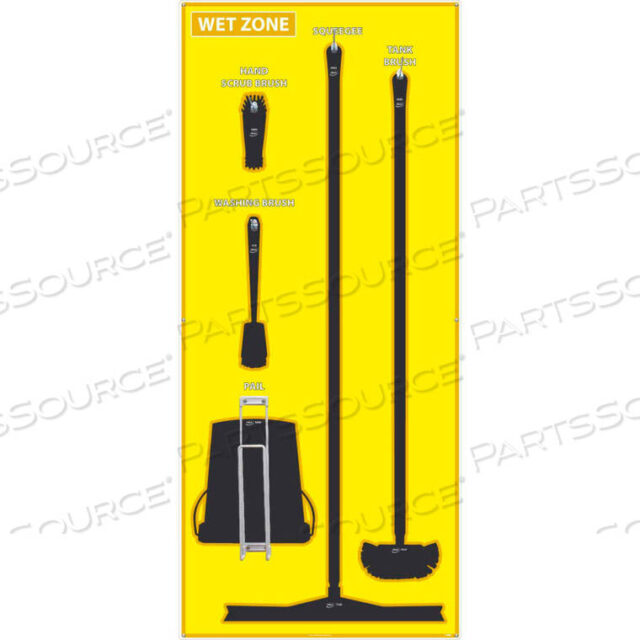 OEM#: SB124ALWET ZONE SHADOW BOARD, YELLOW/BLACK,68 X 30, ALUMINUM by National Marker Company