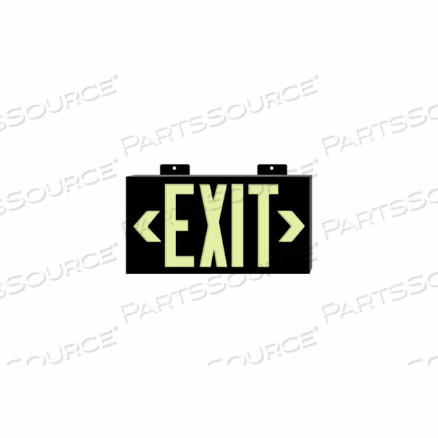 GLO-BRITE EXIT - BLACK DOUBLE FACE W/ BRACKET