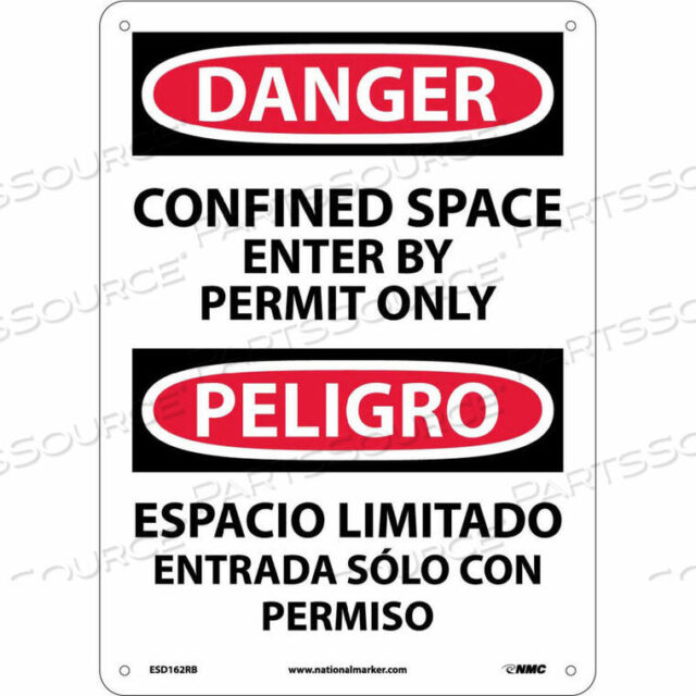 OEM#: ESD162RBBILISTIC PLASTIC SIGN - ОПАСНО ЗАМКНУТОЕ ПРОСТРАНСТВО ВХОД ТОЛЬКО ПО РАЗРЕШЕНИЮ от National Marker Company