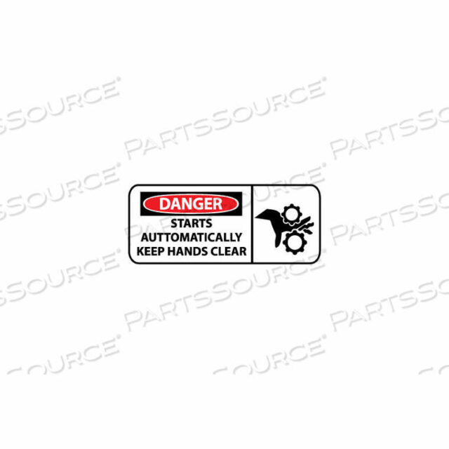 OEM#: SA157RPICTORIAL OSHA SIGN - PLASTIC - DANGER STARTS AUTOMATICALLY KEEP HANDS CLEAR by National Marker Company