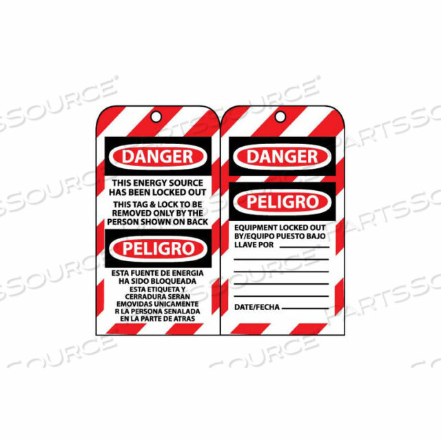OEM#: SPLOTAG17BILINGUAL LOCKOUT TAGS - THIS ENERGY SOURCE HAS BEEN LOCKED OUT by National Marker Company