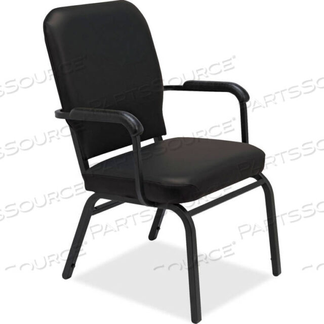 OEM#: 59600FIXED ARMS VINYL OVERSIZED STACK CHAIRS - BLACK - 2/PACK by Lorell