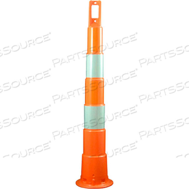 OEM#: 650R1-O-4-DG-ANAVICADE 42 PLASTIC CHANNELIZING ORANGE CONE WITH HANDLE, 4 4 DIAMOND GRADE SHEETING BANDS by Plasticade