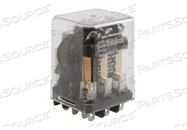 OEM#: KUIP-14D15-12РЕЛЕ ПИТАНИЯ, 10 А, 12 В ПОСТОЯННОГО ТОКА, 3PDT-NO-NC КОНТАКТ, МОНТАЖ В РОЗЕТКУ, БЫСТРОДЕЙСТВУЮЩЕЕ СОЕДИНЕНИЕ, ОТ -45 ДО 95 ГРАД. C, 1,2 Вт, 35,7 ММ X 48,4 ММ X 38,9 ММ от TE Connectivity IDENT