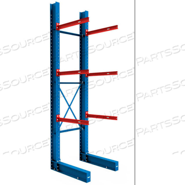OEM#: IBCSS144048SSINGLE SIDED I-BEAM CANTILEVER RACK STARTER, 144 UPRIGHT & 48 BRACE KIT by Steel King