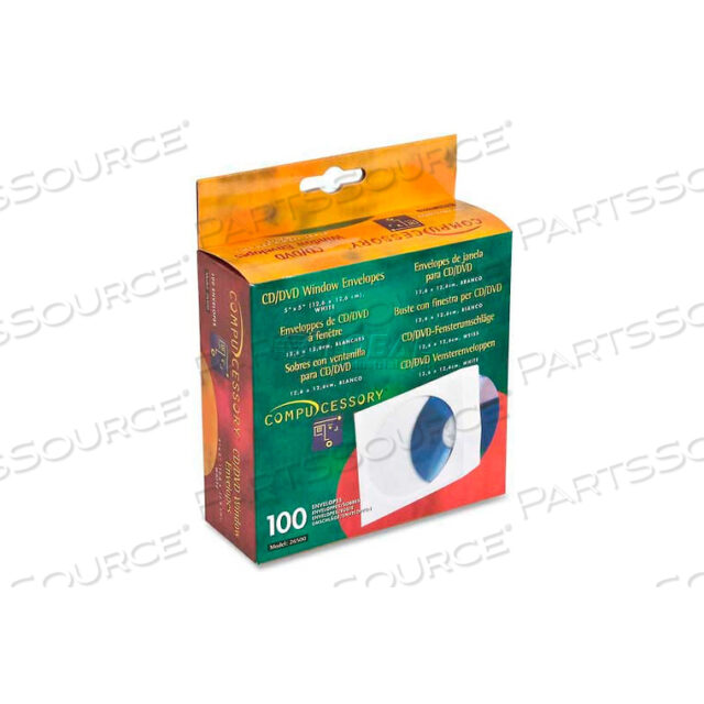 OEM#: 26500CD/DVD КОНВЕРТЫ С ОКНОМ, 5 X 5, 100/КОРОБКА, БЕЛЫЕ от Compucessory