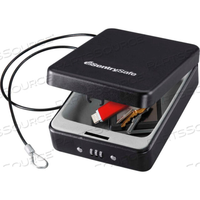 OEM#: P005CBLKSENTRYSAFE Компактный переносной сейф с замком P005C COMBO, 5-15/16W X 8D X 2-5/8H, черный от Master Lock