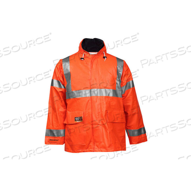 ПАЛЬТО СВЕТОДИОДНОЕ ECLIPSE HI-VISIBILITY FR С КАПЮШОНОМ, НА МОЛНИИ, ФЛУОРЕСЦЕНТНОЕ ОРАНЖЕВОЕ/КРАСНОЕ, M