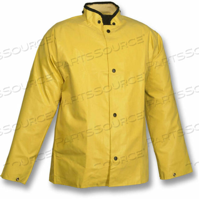 OEM#: J12207.MDJ12207 MAGNAPRENE STORM FLY FRONT JACKET, YELLOW, HOOD SNAPS, MEDIUM by Tingley Rubber
