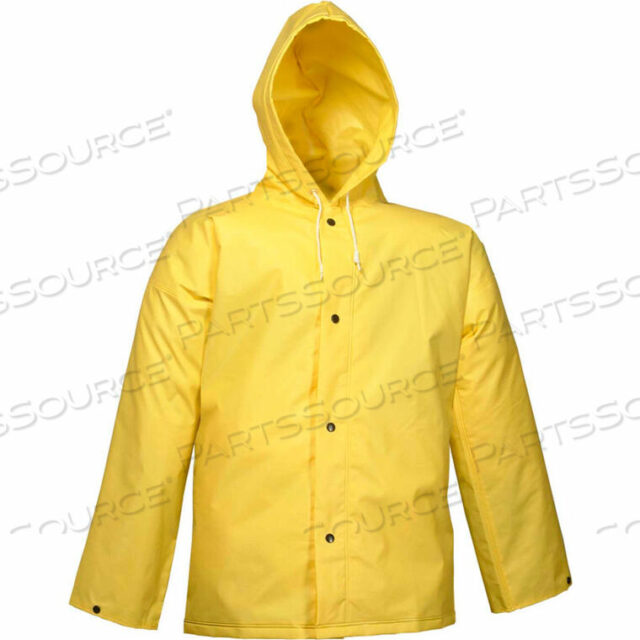 OEM#: J56107.4XJ56107 DURASCRIM STORM FLY FRONT HOODED JACKET, YELLOW, 4XL by Tingley Rubber