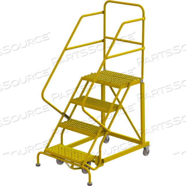 OEM#: KDEC104242-Y4 STEP 24W СТАЛЬНАЯ УГЛОВАЯ ЛЕСТНИЦА НА РОЛИКОВОМ КОЛЕСЕ, РАСПОРКА ДЛЯ РУК, БЕЗОПАСНОСТЬ ЖЕЛТАЯ от Tri-Arc
