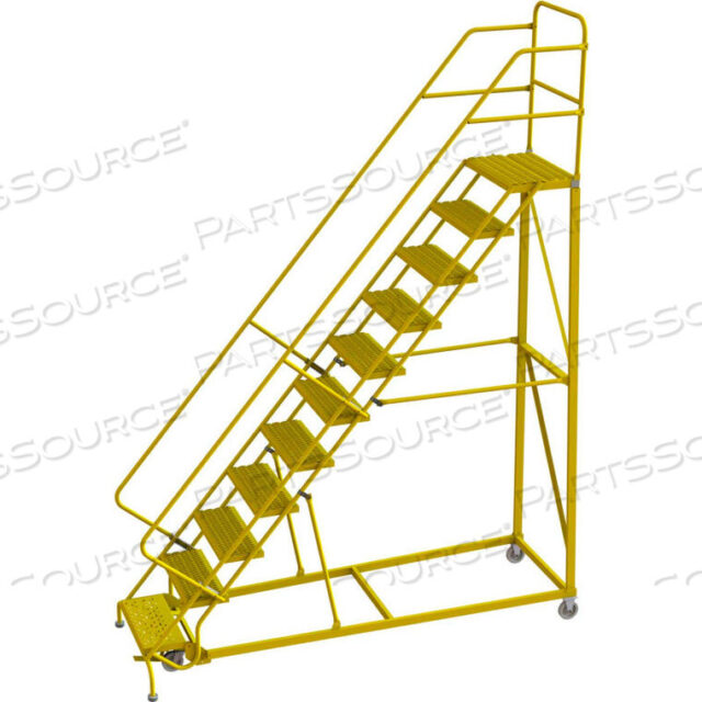 OEM#: KDEC111242-Y11 STEP 24W СТАЛЬНАЯ УГЛОВАЯ ЛЕСТНИЦА НА РОЛИКОВОМ КОЛЕСЕ, РАСПОРКА ДЛЯ РУК, БЕЗОПАСНОСТЬ ЖЕЛТАЯ от Tri-Arc