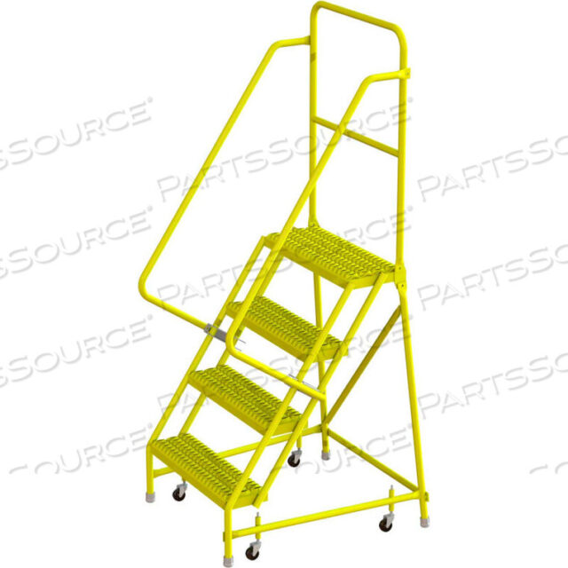 OEM#: KDSR104242-YSERRATED 24W 4-СТУПЕНЧАТАЯ СТАЛЬНАЯ ЛЕСТНИЦА НА РОЛИКЕ, 10D ВЕРХНЯЯ СТУПЕНЬКА от Tri-Arc