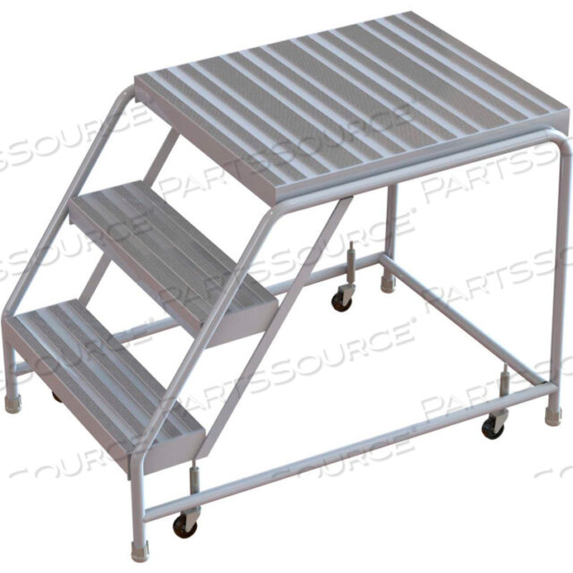 OEM#: WLAR003244-D53 АЛЮМИНИЕВАЯ ЛЕСТНИЦА НА КОЛЕСАХ, РЕБРИСТАЯ ПРОСТУПЕНЬ 24W, ВЕРХНЯЯ СТУПЕНЬКА 28D, БЕЗ ПОРУЧНЕЙ от Tri-Arc