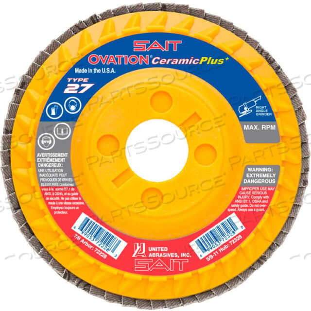 OVATION ATTACKER FLAP DISC T27 5X 7/8 80 GRIT КЕРАМИКА