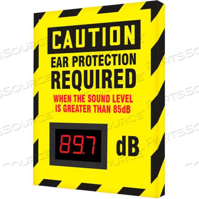 OEM#: SCS601DECIBEL METER SIGN, CAUTION EAR PROTECTION REQUIRED, 12 X 10 X 1 by Accuform Manufacturing, Inc.