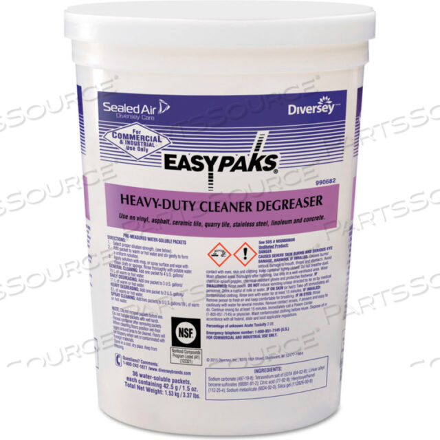 OEM#: DRA90682EASY PAKS HEAVY-DUTY CLEANER/DEGREASER, УПАКОВКА 1,5 УНЦИИ, 72 УПАКОВКИ - 990682 от Diversey