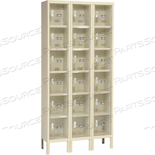 OEM#: USVP3228-6PT-GLGLOBAL ПРОМЫШЛЕННЫЙ ШКАФЧИК С ШЕСТЬЮ ЯРУСАМИ, 18 ДВЕРЕЙ, ПРОЗРАЧНЫЙ, 12 ШИРИНА X 12 ДИАПАЗОНОВ X 12 В, КОРИЧНЕВЫЙ, В РАЗОБРАННОМ СОБРАНИЕМ от Hallowell