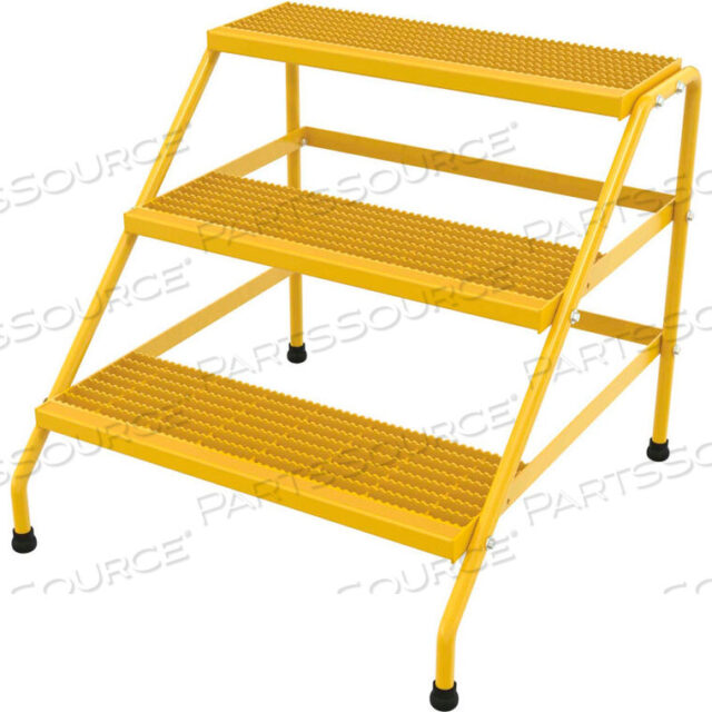 OEM#: SSA-3-YALUMINUM YELLOW STEP STAND - 3 STEP WELDED by Vestil Manufacturing Corp.