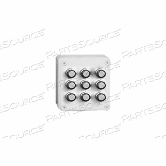 VM775-PBM9 VM 7 X 7 X 5 НЕМЕТАЛЛИЧЕСКИЙ КОРПУС, ДЕВЯТЬ ОТВЕРСТИЙ ДЛЯ КНОПОК 22,5 ММ - МИН. КОЛ-ВО 2