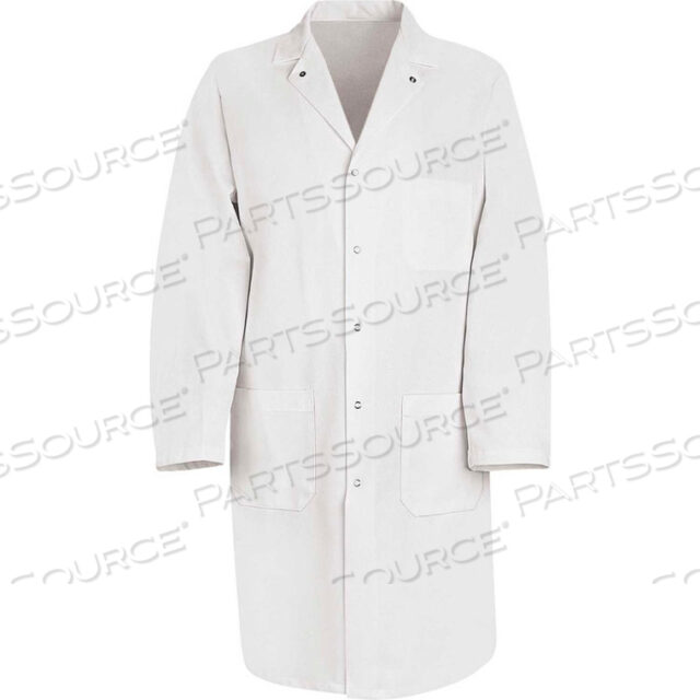 КРАСНАЯ КАПЮШОННАЯ КУРТКА GRIPPER-FRONT BUTCHER COAT, БЕЛАЯ, ПОЛИЭСТЕР/ХЛОПОК, L