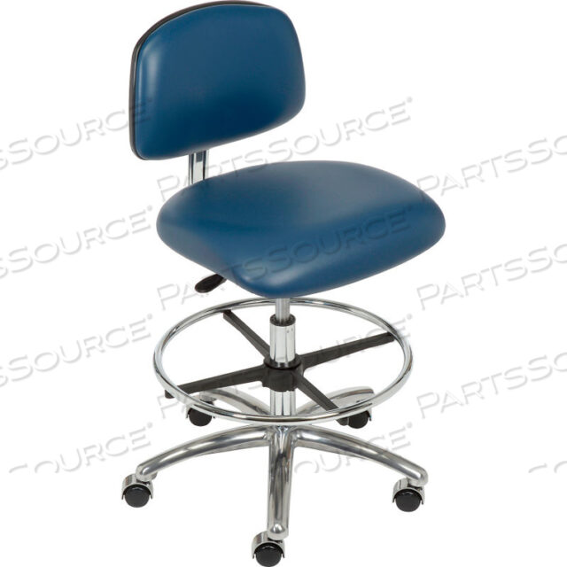 OEM#: CLR-VMBCH-CR-CF-CC-NAVINTERION ТАБУРЕТ ДЛЯ ЧИСТОЙ КОМНАТЫ - Á VINYL - IMPERIAL BLUE от E Com Inc