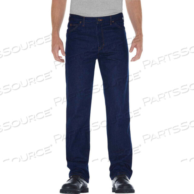 ДЖИНСЫ ИЗ ДЕНИМА DICKIES MENS INDUSTRIAL REGULAR FIT, 34X32, ВЫМЫТЫЕ, ЦВЕТ ИНДИГО - C993RNB