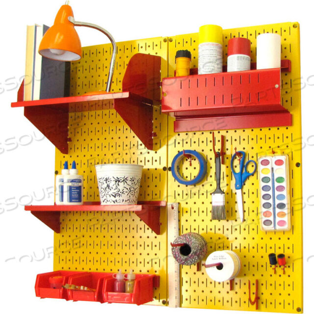 OEM#: 30-CC-200 YRPEGBOARD НАБОР ДЛЯ ХРАНЕНИЯ ОРГАНИЗАТОРОВ ДЛЯ ХОББИ-РУКОДЕЛИЯ, ЖЕЛТЫЙ/КРАСНЫЙ, 32 X 32 X 9 от Wall Control Pegboard
