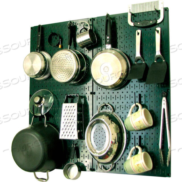 OEM#: 30-KTH-200 GNBKITCHEN PEGBOARD PACK STORAGE & ORGANIZATION KIT, ЗЕЛЕНЫЙ/ЧЕРНЫЙ, 32 X 32 X 6 от Wall Control Pegboard