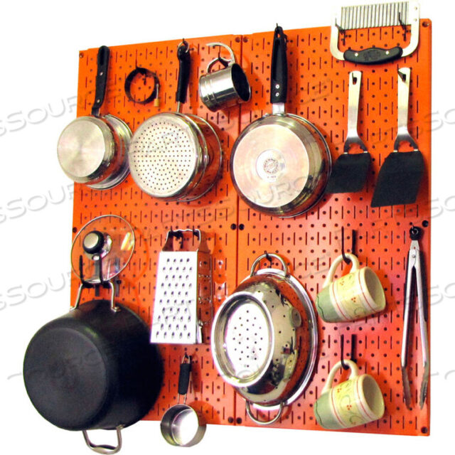 OEM#: 30-KTH-200 ORBKITCHEN PEGBOARD PACK STORAGE & ORGANIZATION KIT, ORANGE/BLACK, 32 X 32 X 6 от Wall Control Pegboard