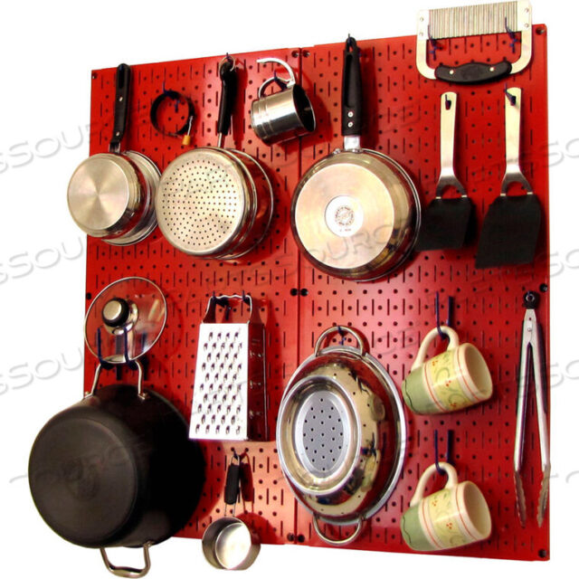 OEM#: 30-KTH-200 RBUKITCHEN PEGBOARD PACK STORAGE & ORGANIZATION KIT, КРАСНЫЙ/СИНИЙ, 32 X 32 X 6 от Wall Control Pegboard