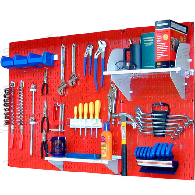 OEM#: 30-WRK-400 RWPEGBOARD СТАНДАРТНЫЙ НАБОР ДЛЯ ХРАНЕНИЯ ИНСТРУМЕНТОВ, КРАСНЫЙ/БЕЛЫЙ, 48 X 32 X 9 от Wall Control Pegboard