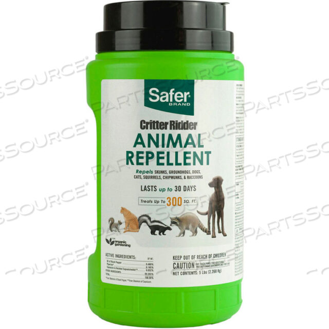 SAFER BRAND CRITTER RIDDER ГРАНУЛЫ ОТПУГИВАТЕЛЯ ЖИВОТНЫХ - БУТЫЛКА 5 ФУНТОВ