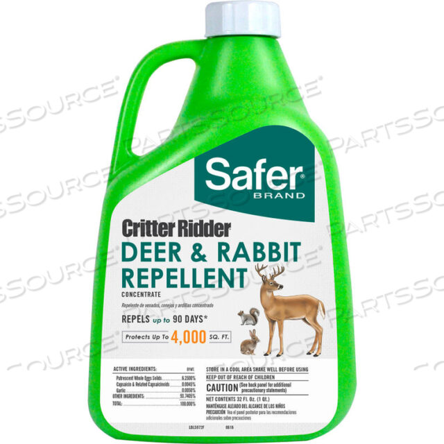 SAFER BRAND CRITTER RIDDER КОНЦЕНТРАТ ОТПУГИВАТЕЛЯ ОЛЕНЕЙ И КРОЛИКОВ - БУТЫЛКА 32 УНЦИИ