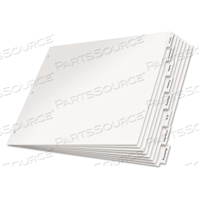 OEM#: 84815PAPER INSERTABLE DIVIDERS, 8-TAB, 11 X 17, WHITE, CLEAR TABS, 1 SET by Cardinal
