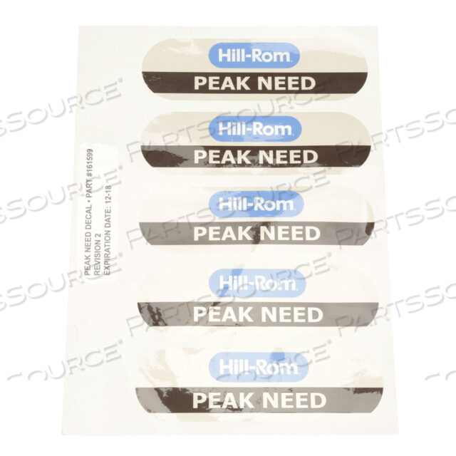 OEM#: 161599ЭТИКЕТКА PEAK NEED от Hillrom