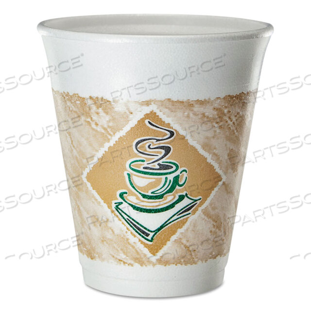 КАФЕ G FOAM ГОРЯЧИЕ/ХОЛОДНЫЕ ЧАШКИ, 8 УНЦИЙ, КОРИЧНЕВЫЕ/ЗЕЛЕНЫЕ/БЕЛЫЕ, 25 ШТ./УПАКОВКА