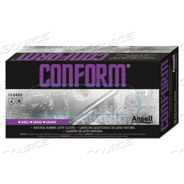 CONFORM NATURAL RUBBER LATEX GLOVES, 5 MIL, SMALL, 100/BOX
